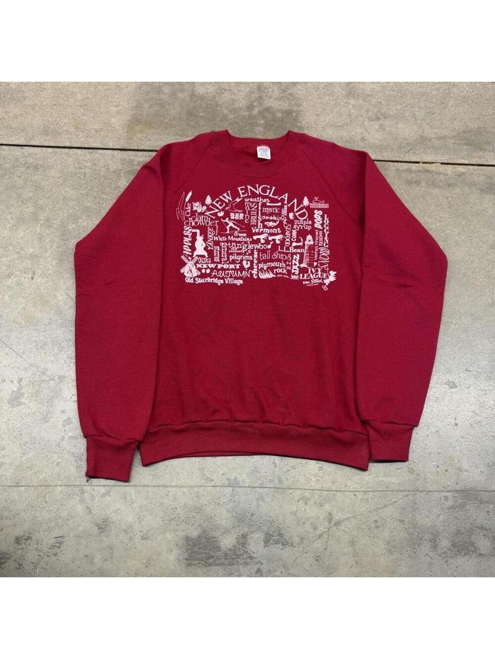 vintage new england made in usa burgandy destination crewneck size medium